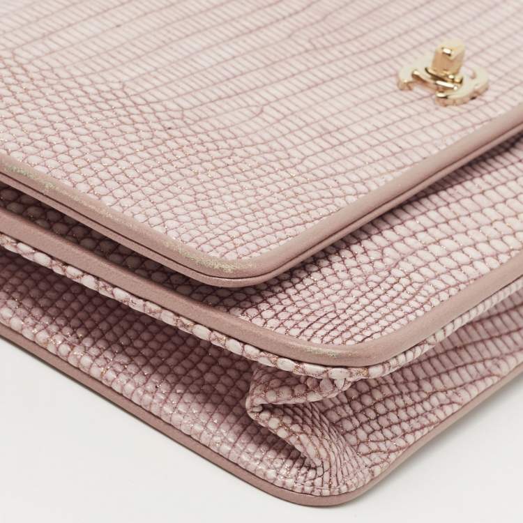 Pre Owned Chanel Lilac Lizard WOC Bag