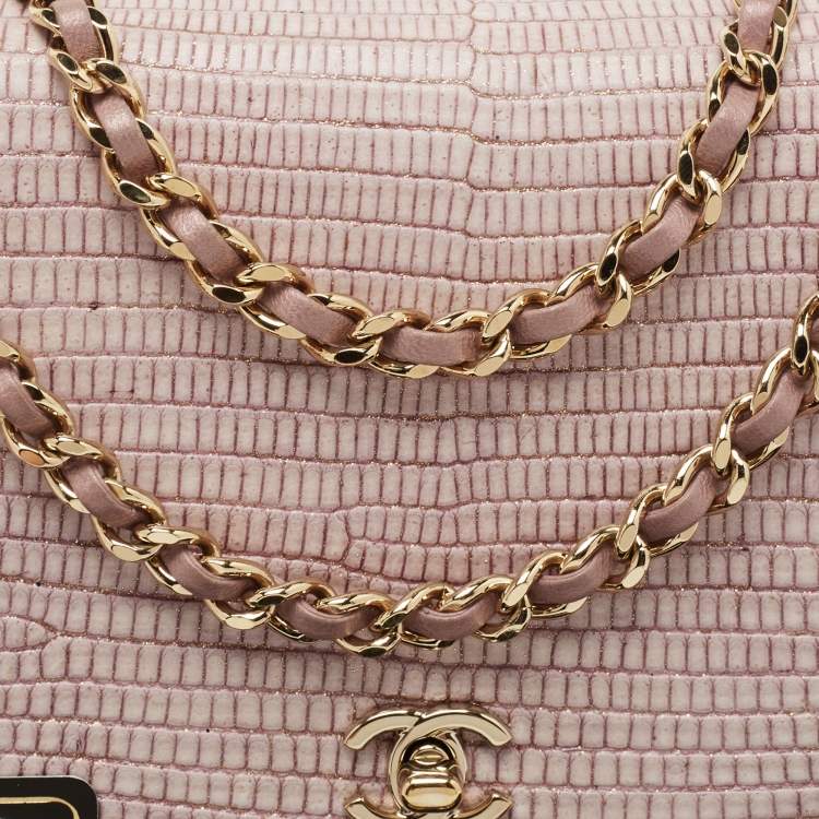 Pre Owned Chanel Lilac Lizard WOC Bag