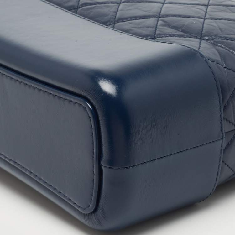 Pre Owned Chanel Blue Quilted Leather Large Gabrielle Hobo 