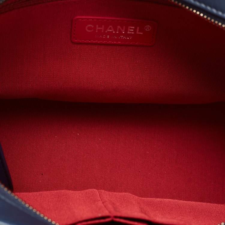 Pre Owned Chanel Blue Quilted Leather Large Gabrielle Hobo 