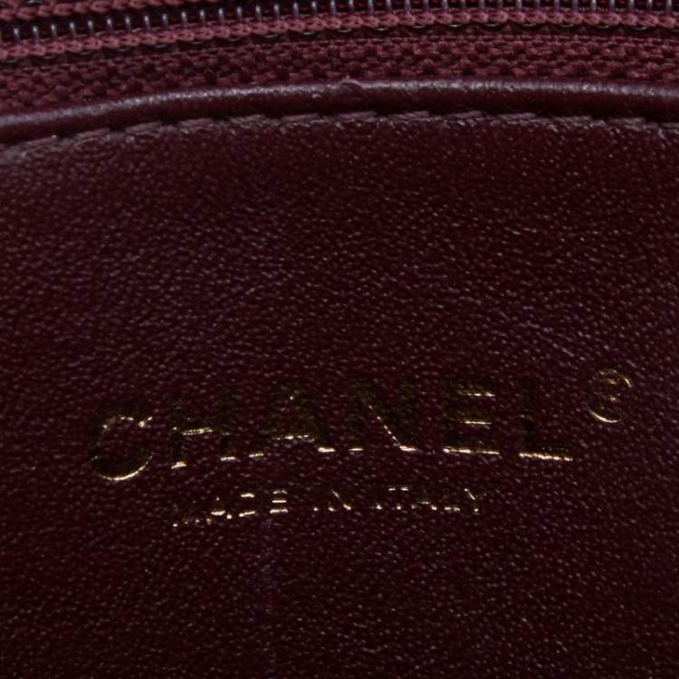 Pre Owned Chanel Burgundy Quilted Caviar Leather and Lizard Coco Flap Top Handle Bag