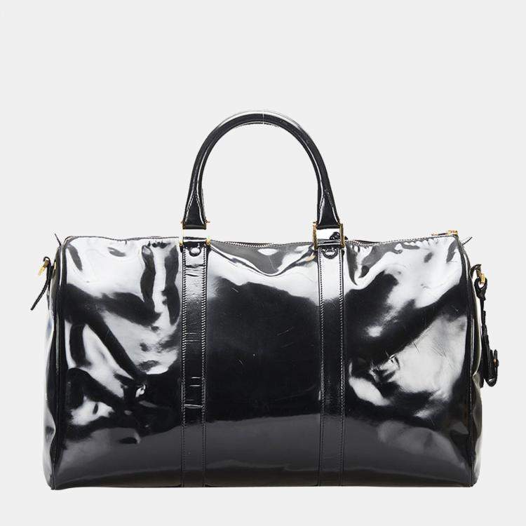 Pre Owned Chanel Black Leather CC Boston Bag
