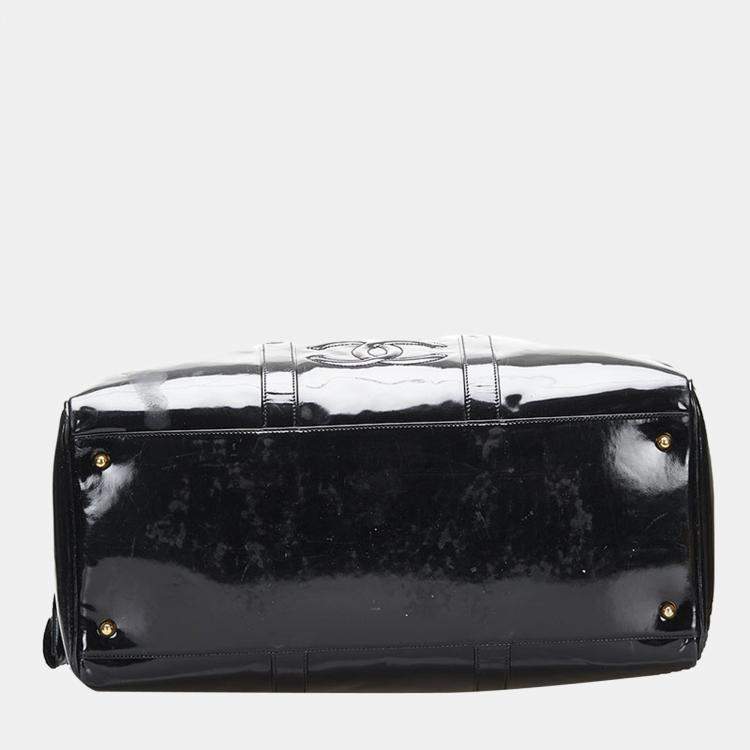 Pre Owned Chanel Black Leather CC Boston Bag