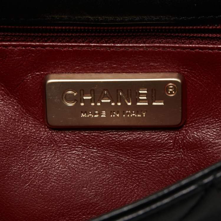 Pre Owned Chanel Black Quilted Leather Medium Westminster Pearl Single Flap Bag         