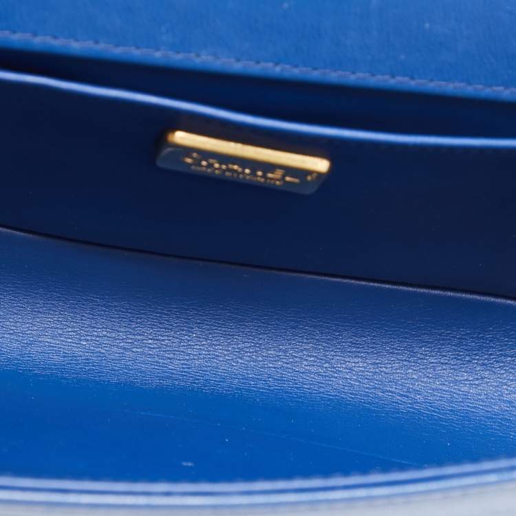 Pre Owned Chanel Blue Python Medium Boy Bag