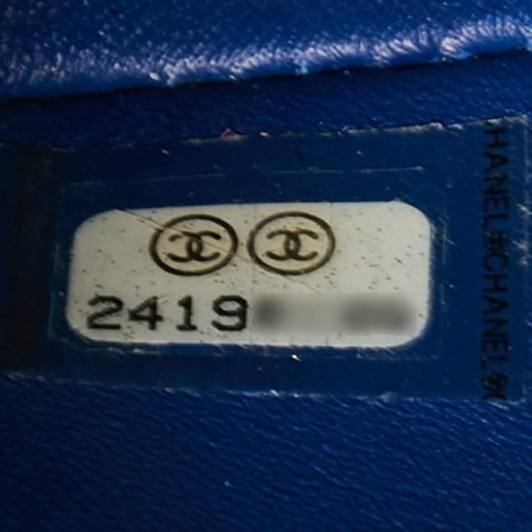 Pre Owned Chanel Blue Python Medium Boy Bag