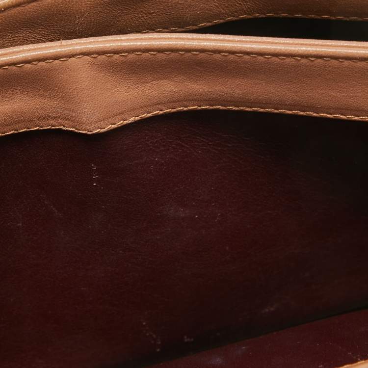 Pre Owned Chanel Beige Quilted Leather Small Trendy CC Flap Top Handle Bag