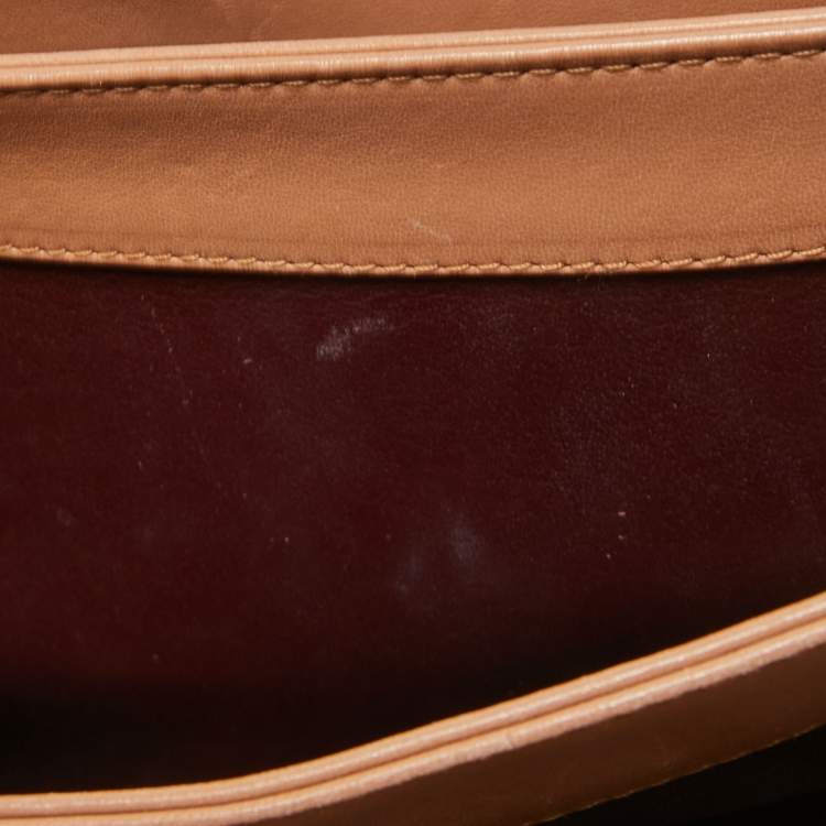 Pre Owned Chanel Beige Quilted Leather Small Trendy CC Flap Top Handle Bag