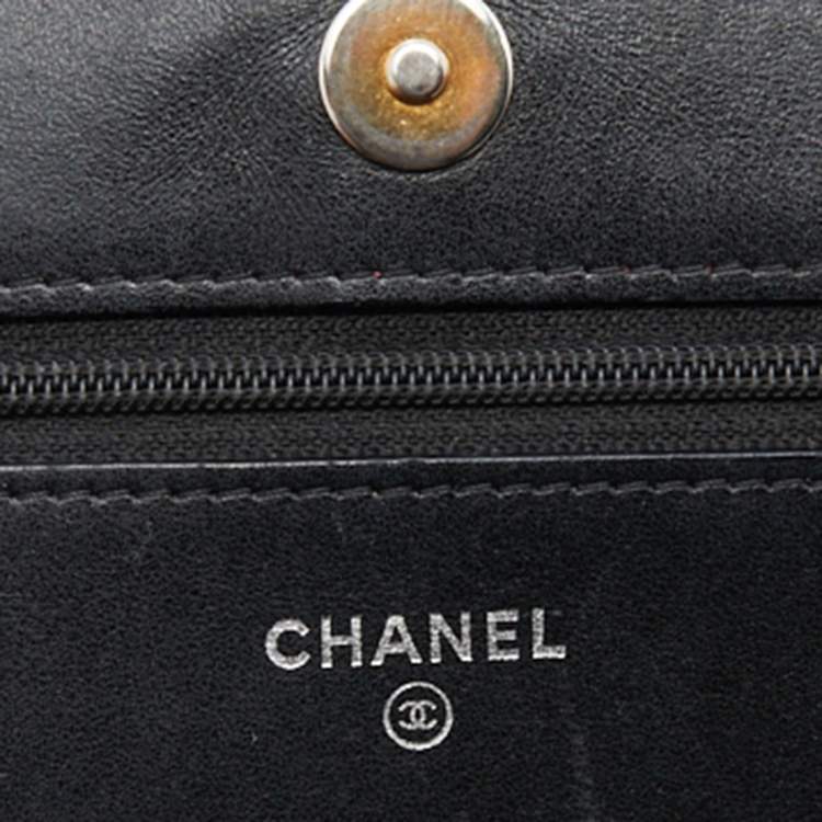 Pre Owned Chanel Black Quilted Leather CC Gabrielle Wallet On Chain