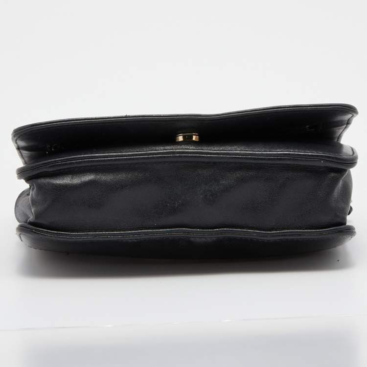 Pre Owned Chanel Black Quilted Leather CC Gabrielle Wallet On Chain