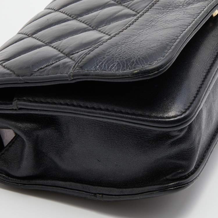 Pre Owned Chanel Black Quilted Leather CC Gabrielle Wallet On Chain