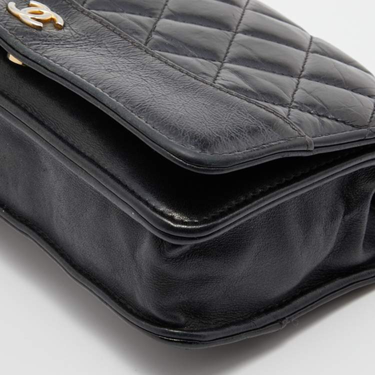 Pre Owned Chanel Black Quilted Leather CC Gabrielle Wallet On Chain