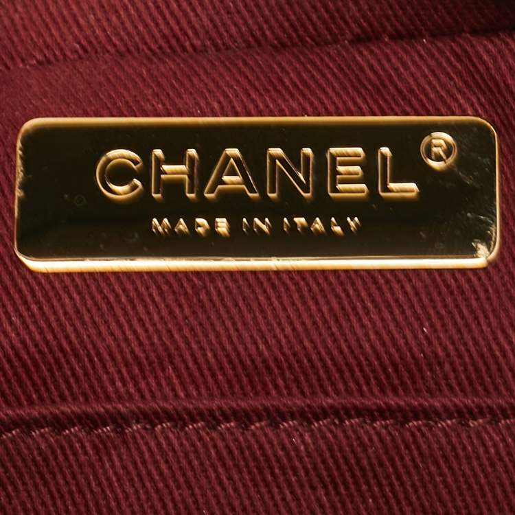 Pre Owned Chanel Burgundy Quilted Caviar Leather Chic Trip Waist Bag