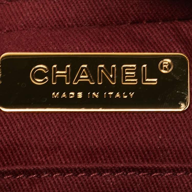 Pre Owned Chanel Burgundy Quilted Caviar Leather Chic Trip Waist Bag