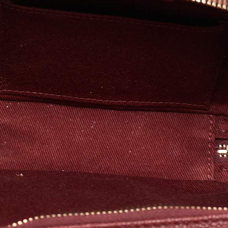 Pre Owned Chanel Burgundy Quilted Caviar Leather Chic Trip Waist Bag