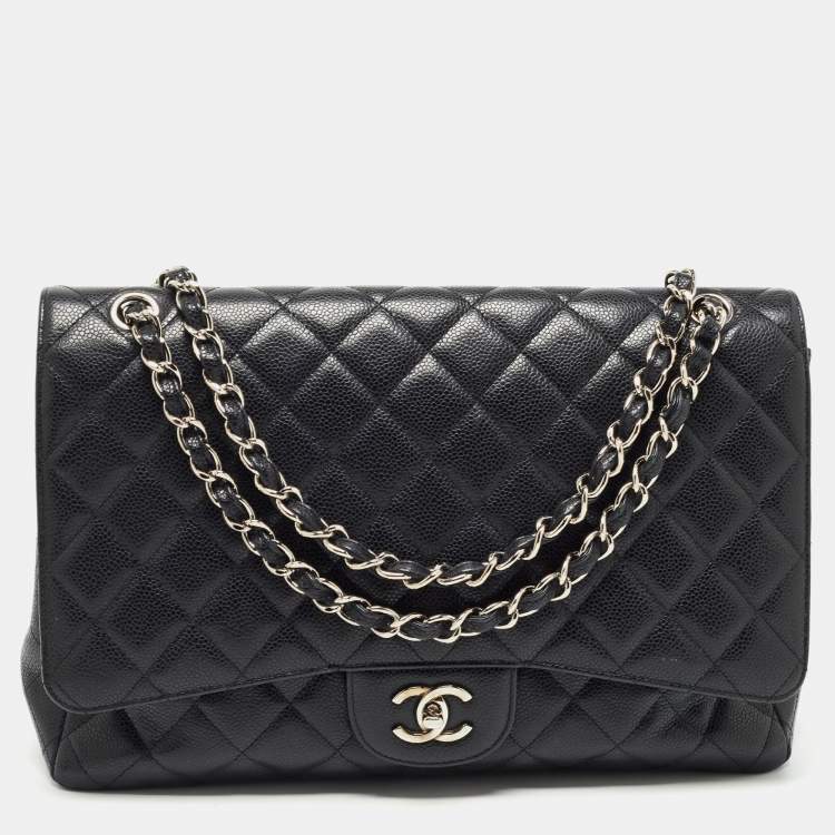 Chanel Black Quilted Caviar Leather Maxi Classic Single Flap Bag Chanel |  The Luxury Closet