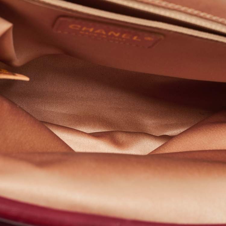 Pre Owned Chanel Red Leather Mini Rock and Chain Hobo