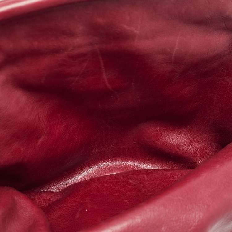 Pre Owned Chanel Red Leather Mini Rock and Chain Hobo