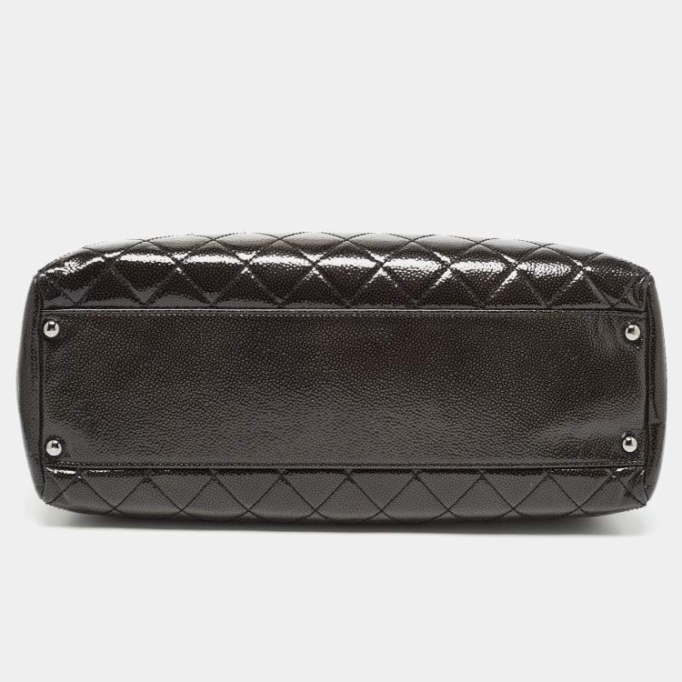 Pre Owned Chanel Dark Grey Caviar Patent Leather 2.55 Reissue Bag