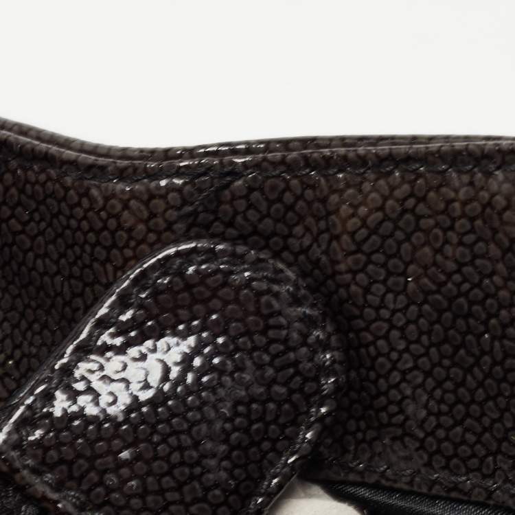 Pre Owned Chanel Dark Grey Caviar Patent Leather 2.55 Reissue Bag