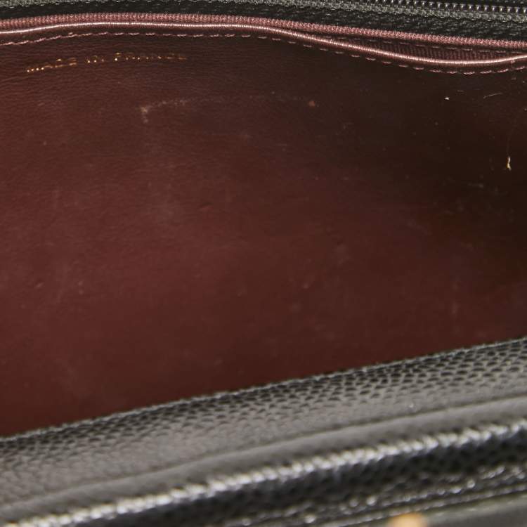 Pre Owned Chanel Black Quilted Caviar Leather Classic Wallet on Chain