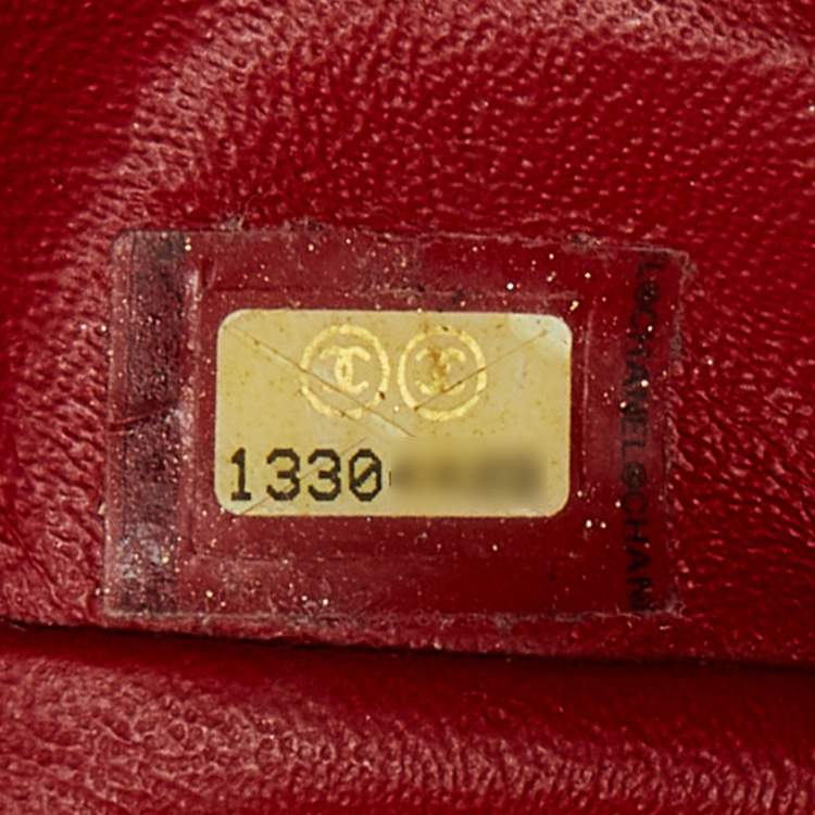 Pre Owned Chanel Red Quilted Patent Leather Maxi Classic Single Flap Bag