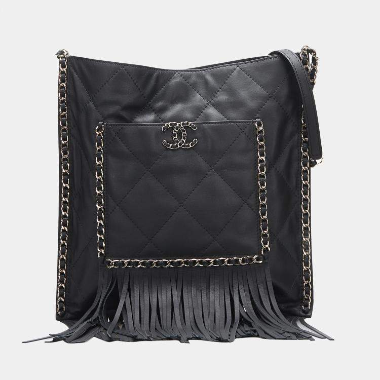 Chanel Black Small Fringe Shopping Bag Chanel