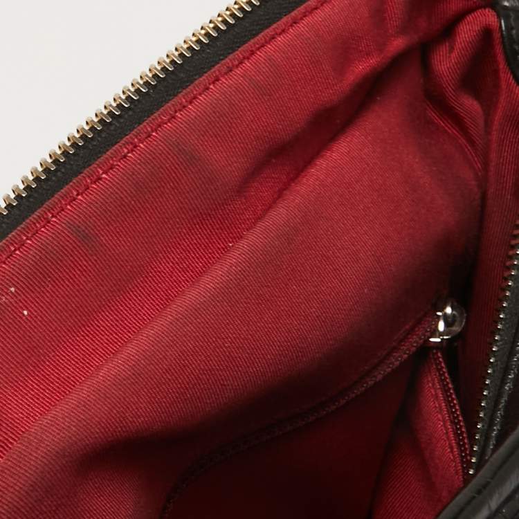 Pre Owned Chanel Black Quilted Aged Leather Medium Gabrielle Hobo