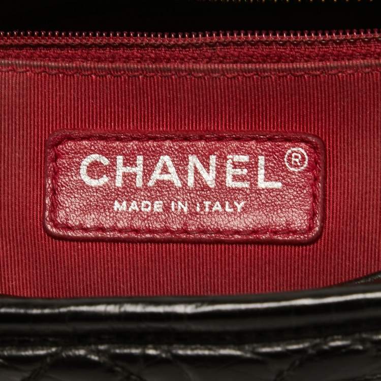 Pre Owned Chanel Black Quilted Aged Leather Medium Gabrielle Hobo