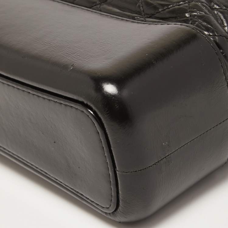 Pre Owned Chanel Black Quilted Aged Leather Medium Gabrielle Hobo