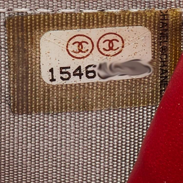 Pre Owned Chanel Red Caviar Leather CC Timeless Wallet on Chain