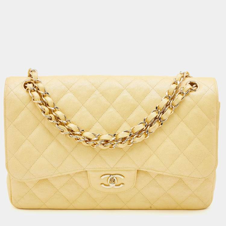 Classic handbag Patent calfskin  goldtone metal yellow  Fashion   CHANEL