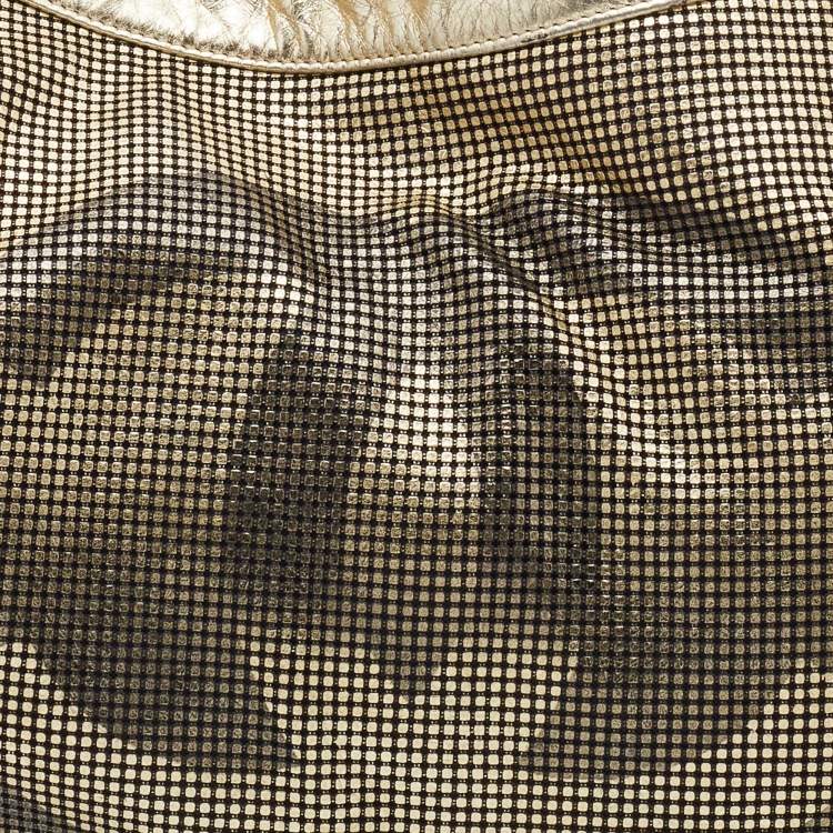 Pre Owned Chanel Ombre Gold Perforated Leather Hollywood CC Hobo