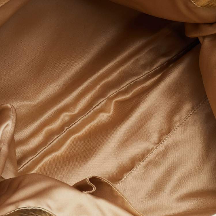 Pre Owned Chanel Ombre Gold Perforated Leather Hollywood CC Hobo