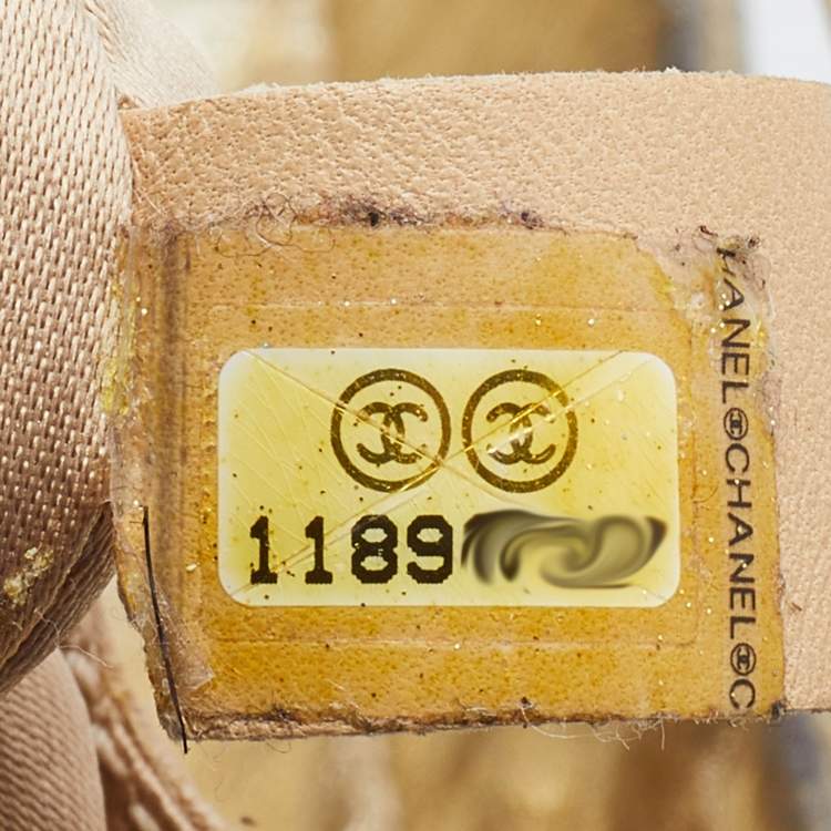 Pre Owned Chanel Ombre Gold Perforated Leather Hollywood CC Hobo