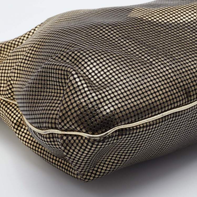 Pre Owned Chanel Ombre Gold Perforated Leather Hollywood CC Hobo