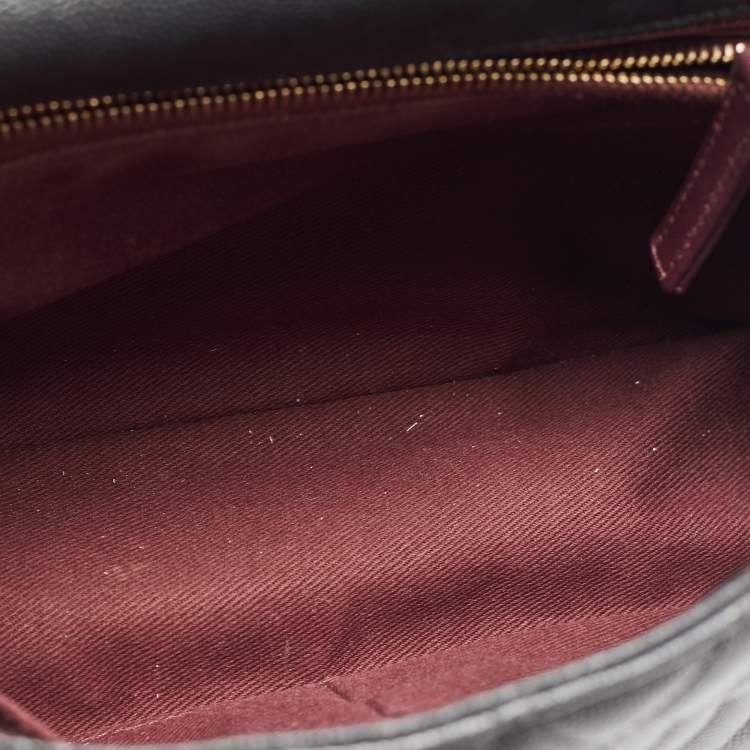 Pre Owned Chanel Black Quilted Caviar Leather Medium Coco Top Handle Bag