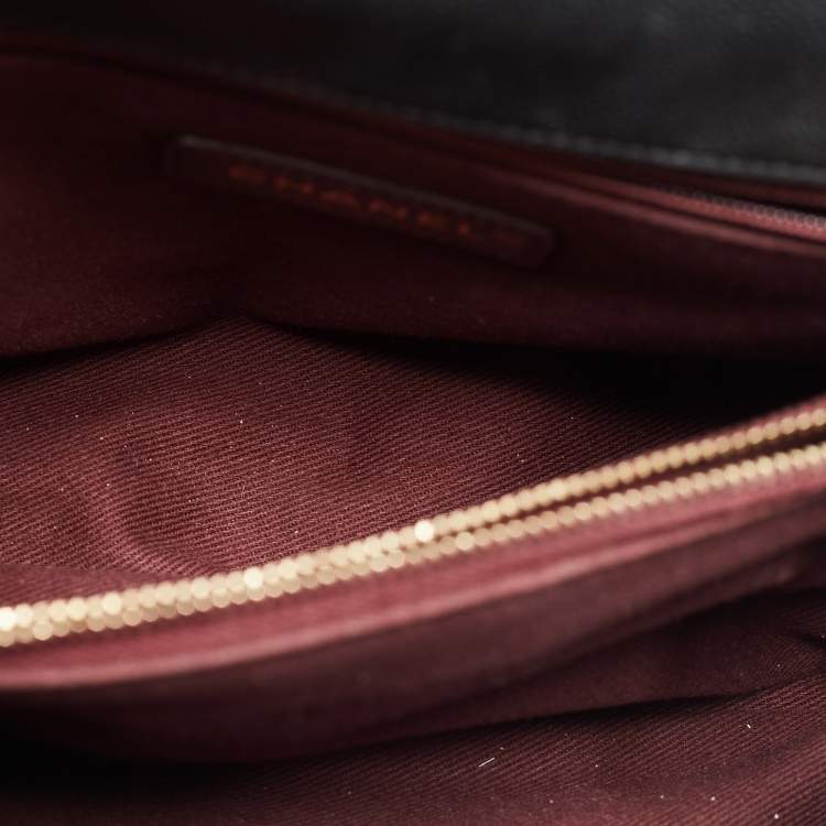 Pre Owned Chanel Black Quilted Caviar Leather Medium Coco Top Handle Bag