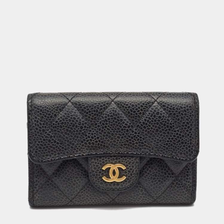 Chanel Black Caviar Leather Classic Flap Card Case Chanel | TLC