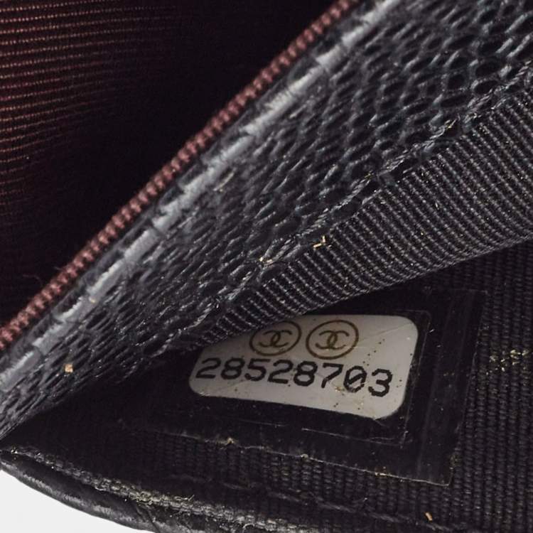 Pre Owned Chanel Black Caviar Leather Classic Flap Card Case