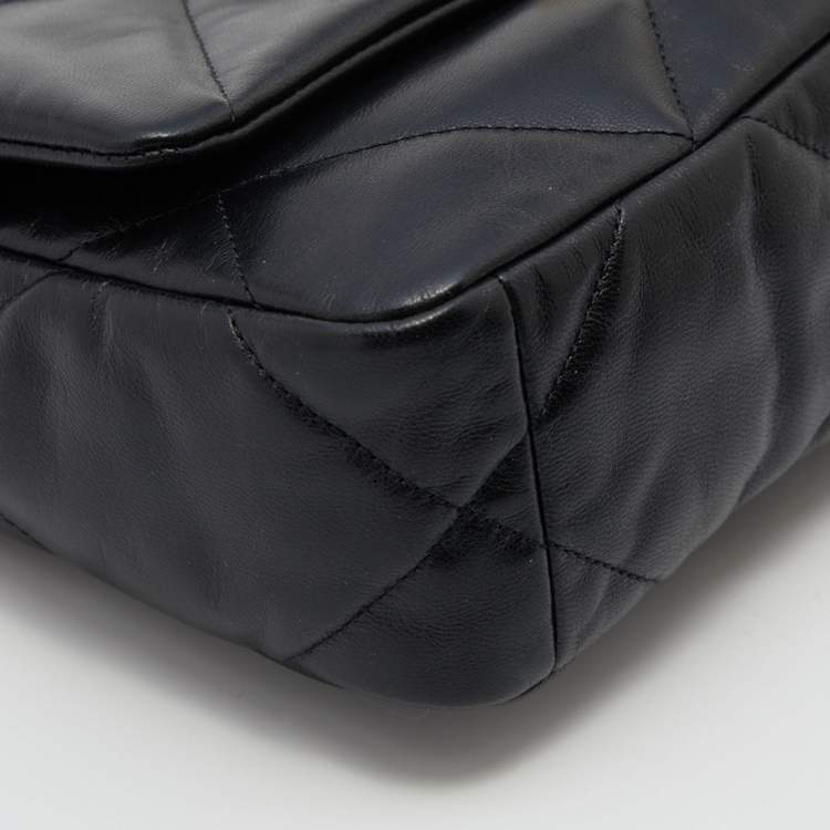 Pre Owned Chanel Black Quilted Leather CC 19 Flap Bag