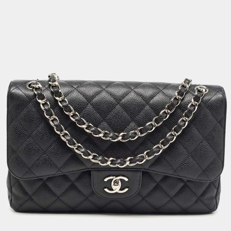 Chanel Black Quilted Caviar Leather Jumbo Classic Double Flap Bag Chanel |  TLC