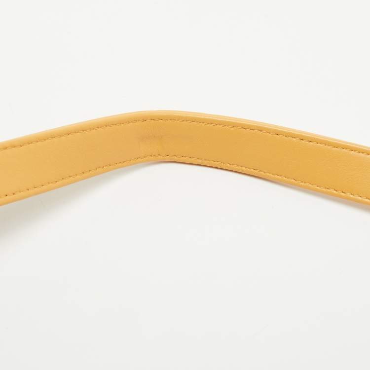 Pre Owned Chanel Yellow Chevron Leather Small Boy Flap Bag