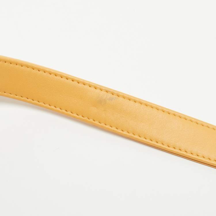 Pre Owned Chanel Yellow Chevron Leather Small Boy Flap Bag