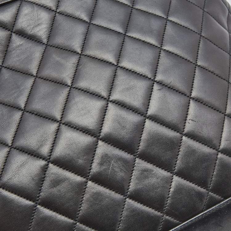 Pre Owned Chanel Black Quilted Lambskin Leather Duma Backpack
