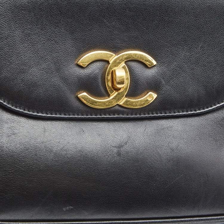 Pre Owned Chanel Black Quilted Lambskin Leather Duma Backpack