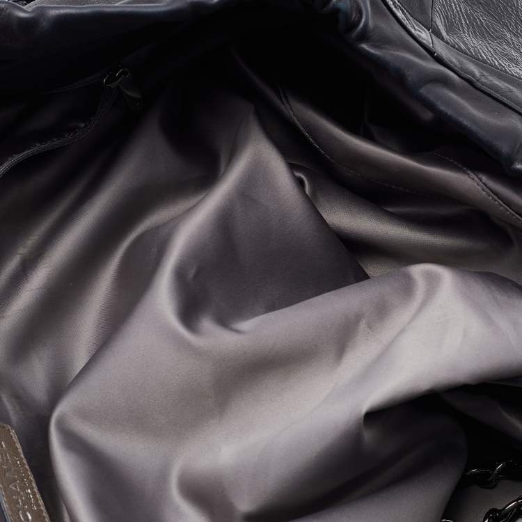 Pre Owned Chanel Black Leather and Patent Leather Large Brooklyn Patchwork Cabas Tote 