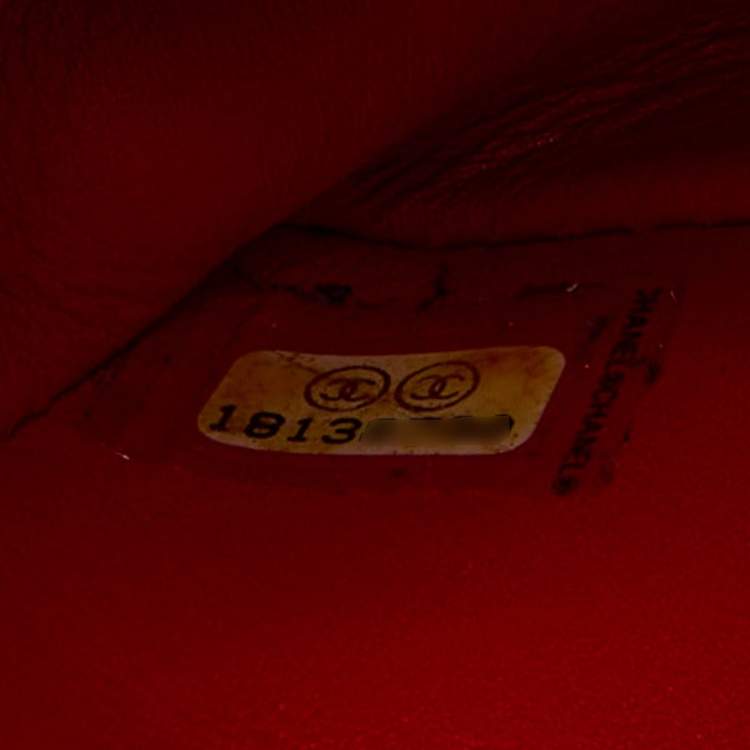 Pre Owned Chanel Red  Stingray and Leather Small Boy Flap Bag