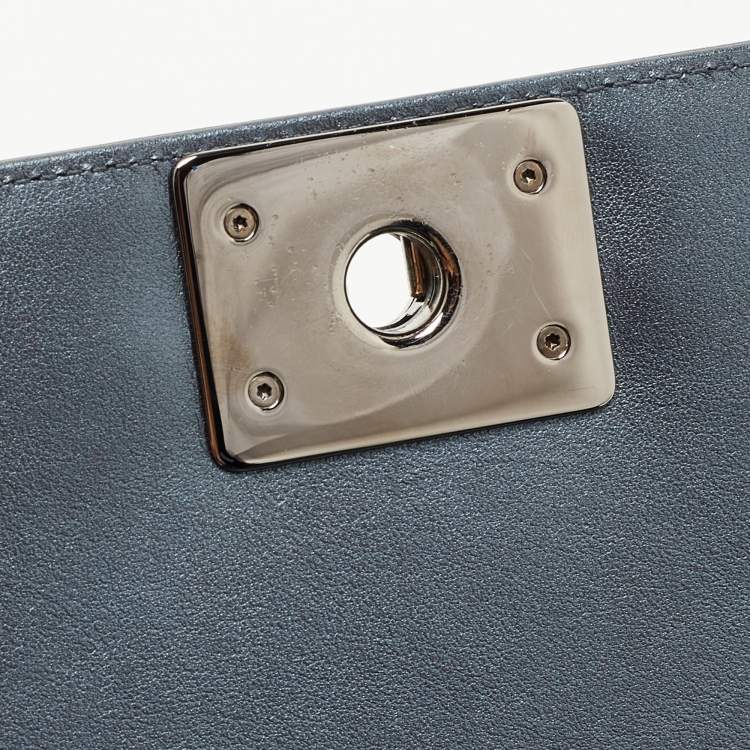 Pre Owned Chanel Metallic Quilted Embellished Leather Medium Boy Bag