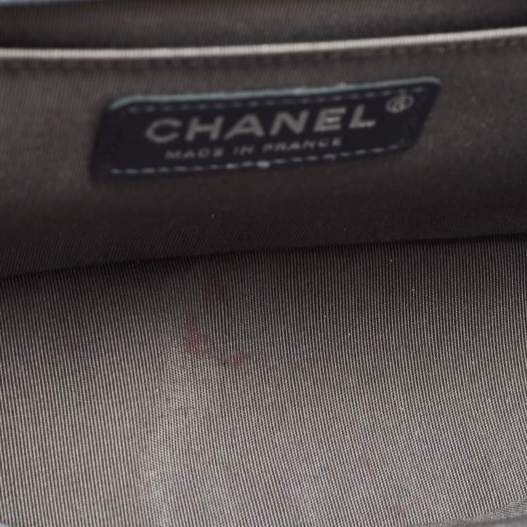 Pre Owned Chanel Metallic Quilted Embellished Leather Medium Boy Bag